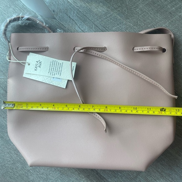 Kayla + Ava Vegan Leather Dusty Rose Bucket Bag - Picture 7 of 8